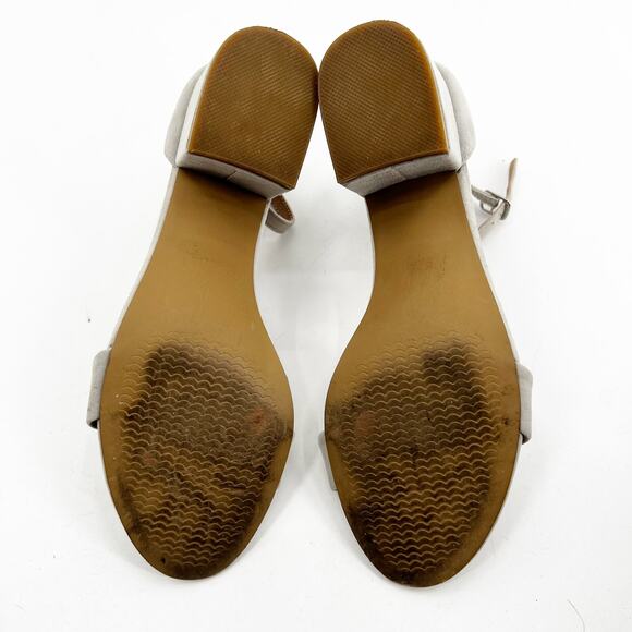 Steve Madden Grey Suede Ankle Strap Open Toe Heels Sandal 9 - Picture 5 of 6